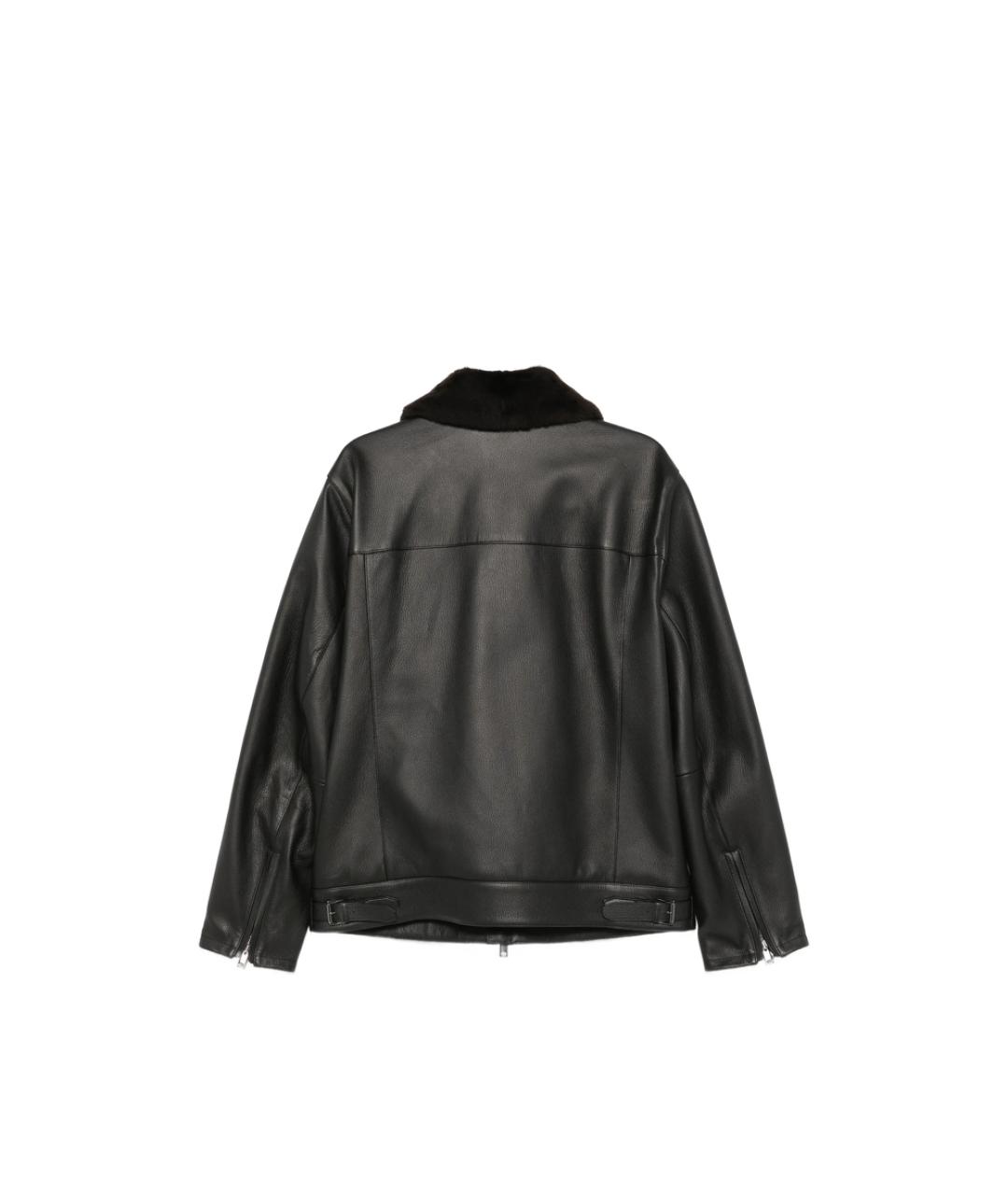 BRIONI Черная кожаная куртка, фото 3