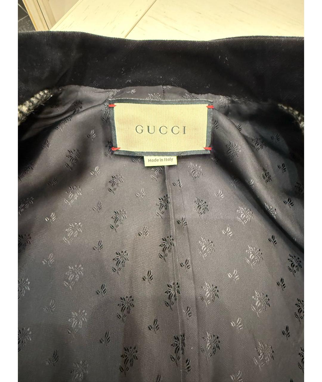 GUCCI Черный шерстяной жакет/пиджак, фото 3