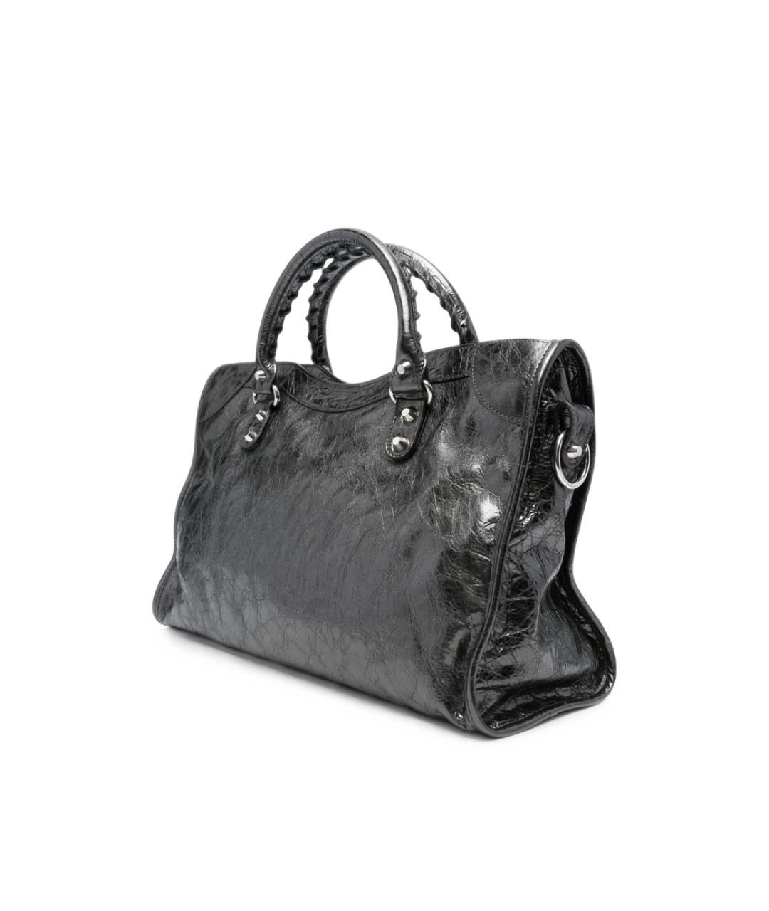 BALENCIAGA Серебряная кожаная сумка тоут, фото 3