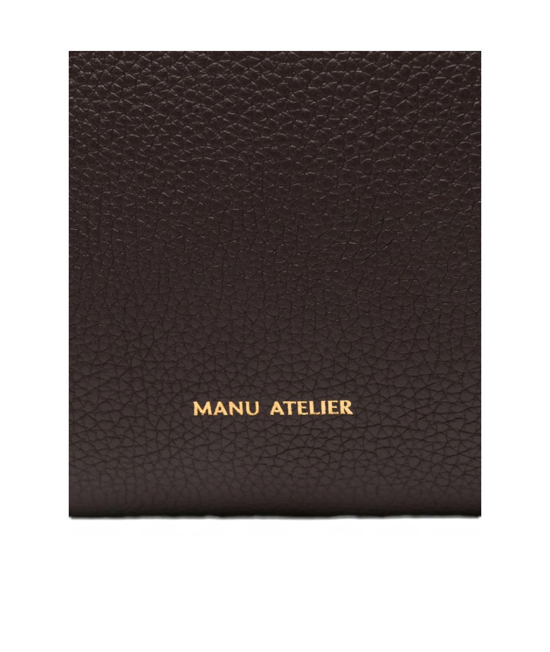 MANU ATELIER Коричневая кожаная сумка тоут, фото 3