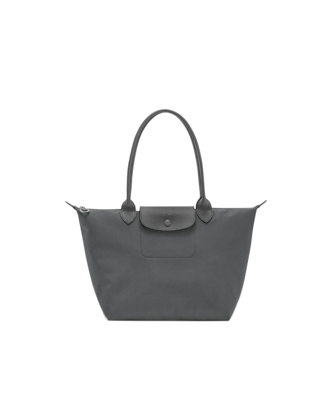 LONGCHAMP Серая кожаная сумка тоут, фото 1