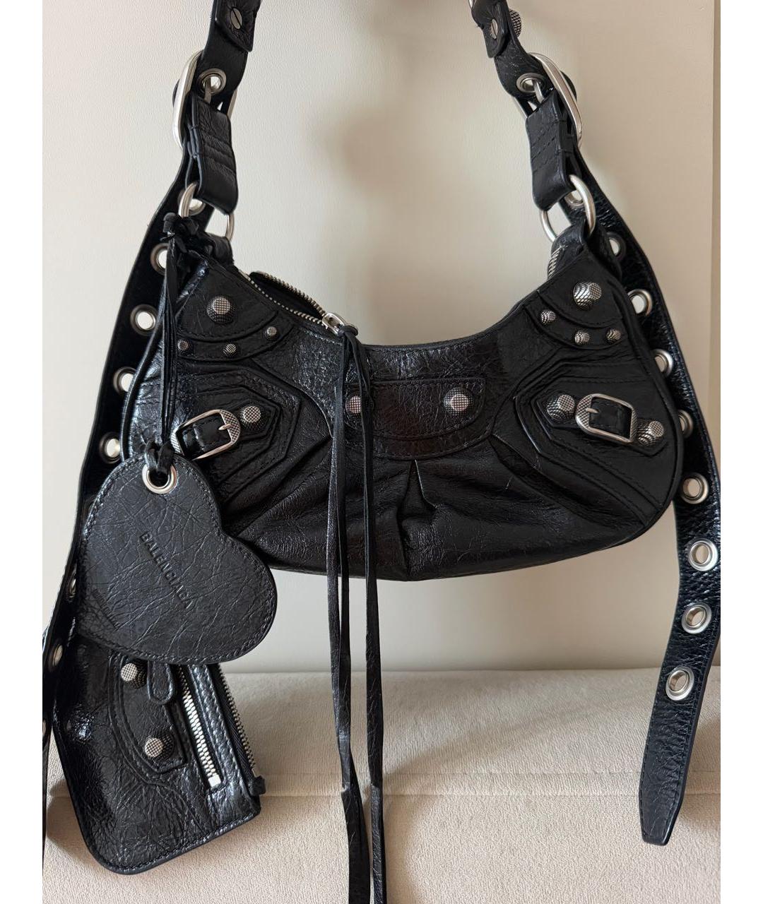 BALENCIAGA Черная кожаная сумка с короткими ручками, фото 2