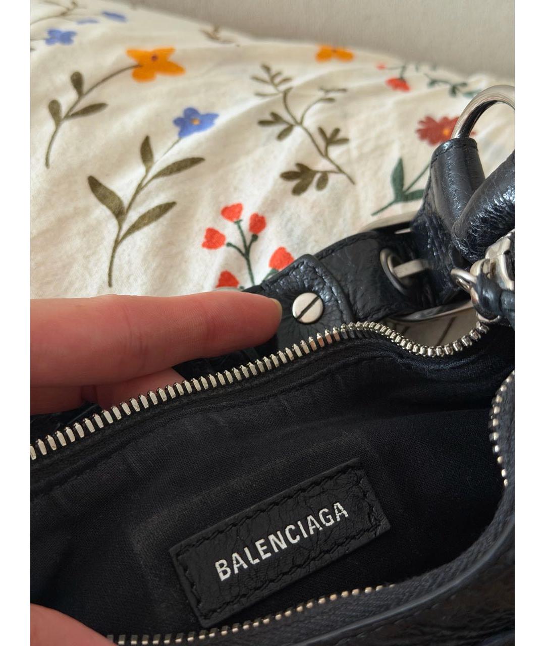 BALENCIAGA Черная кожаная сумка с короткими ручками, фото 8