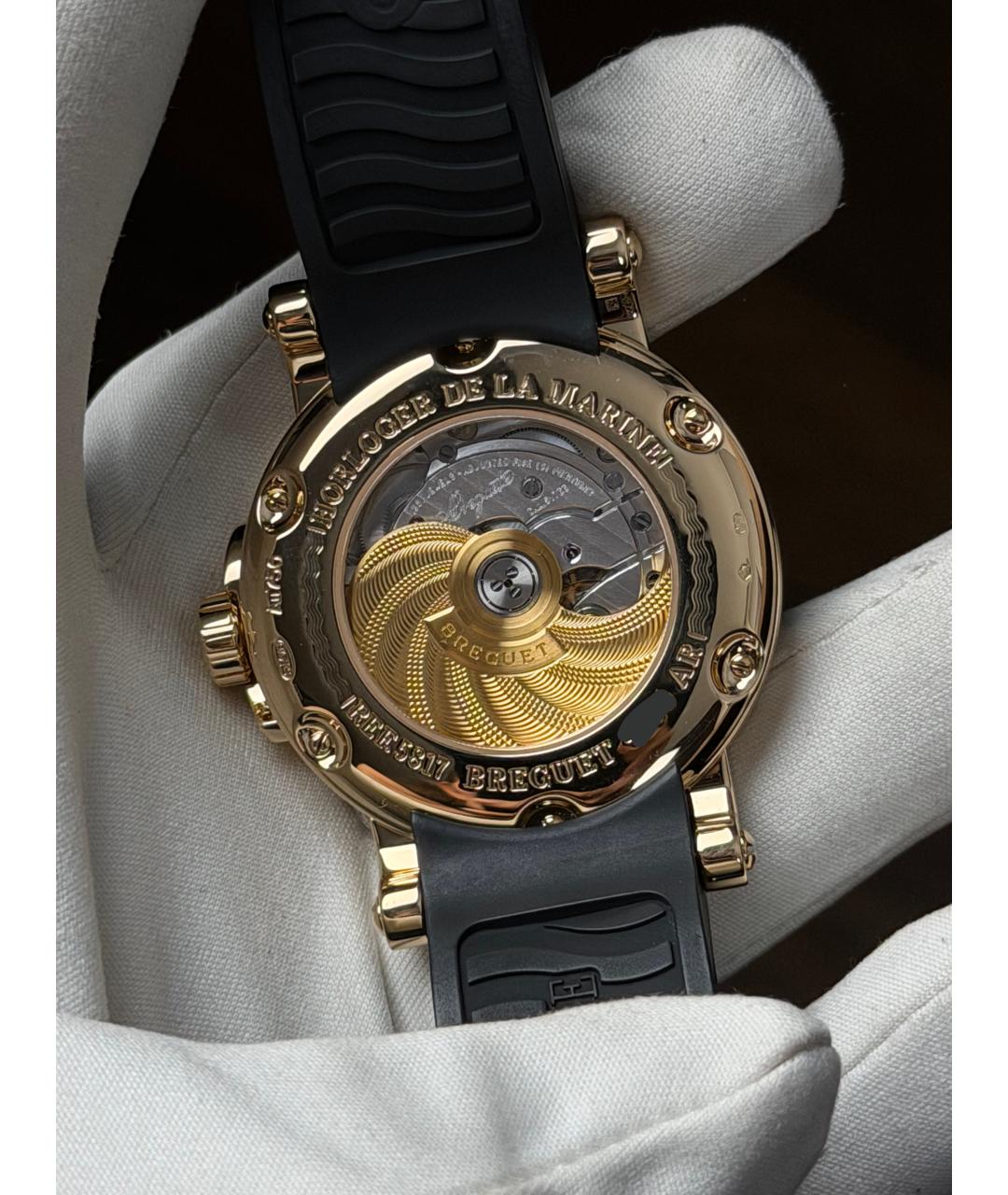 Breguet Серые часы из желтого золота, фото 9