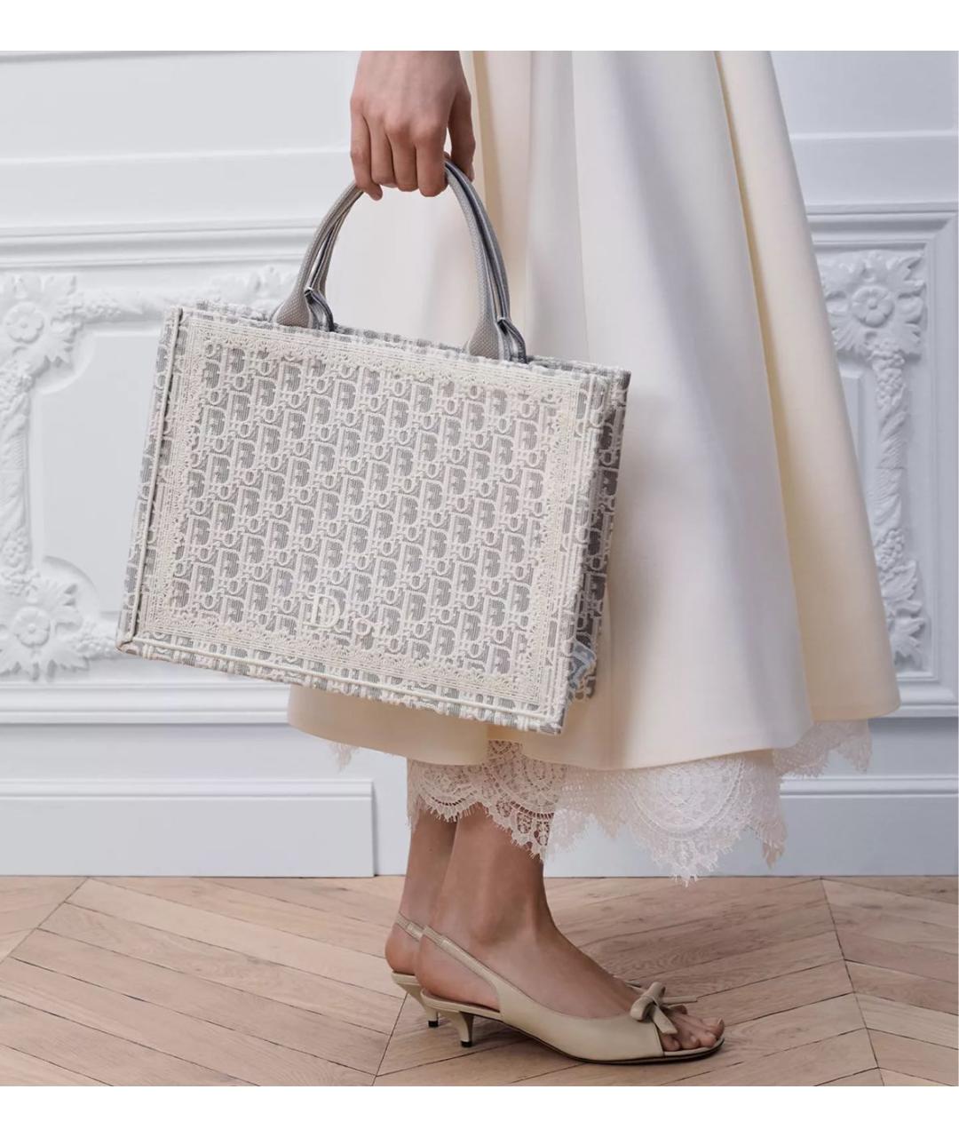 CHRISTIAN DIOR Серая сумка тоут из канвы, фото 2