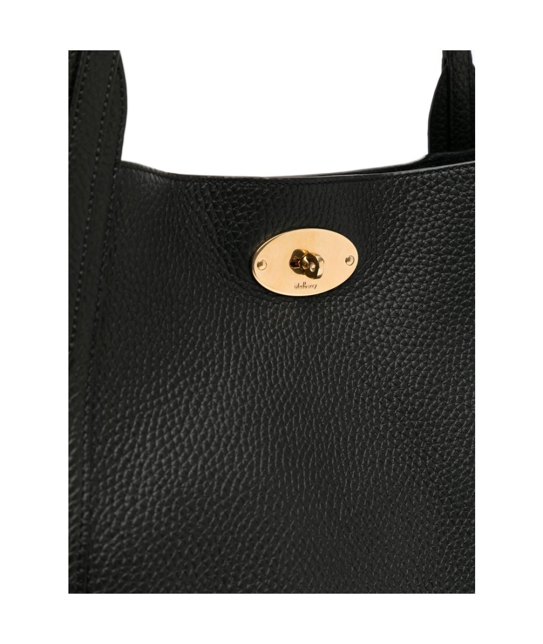 MULBERRY Черная кожаная сумка тоут, фото 3