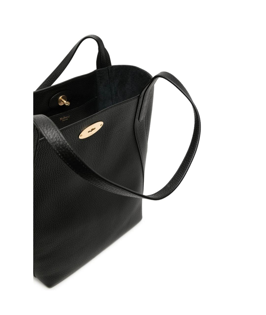 MULBERRY Черная кожаная сумка тоут, фото 4