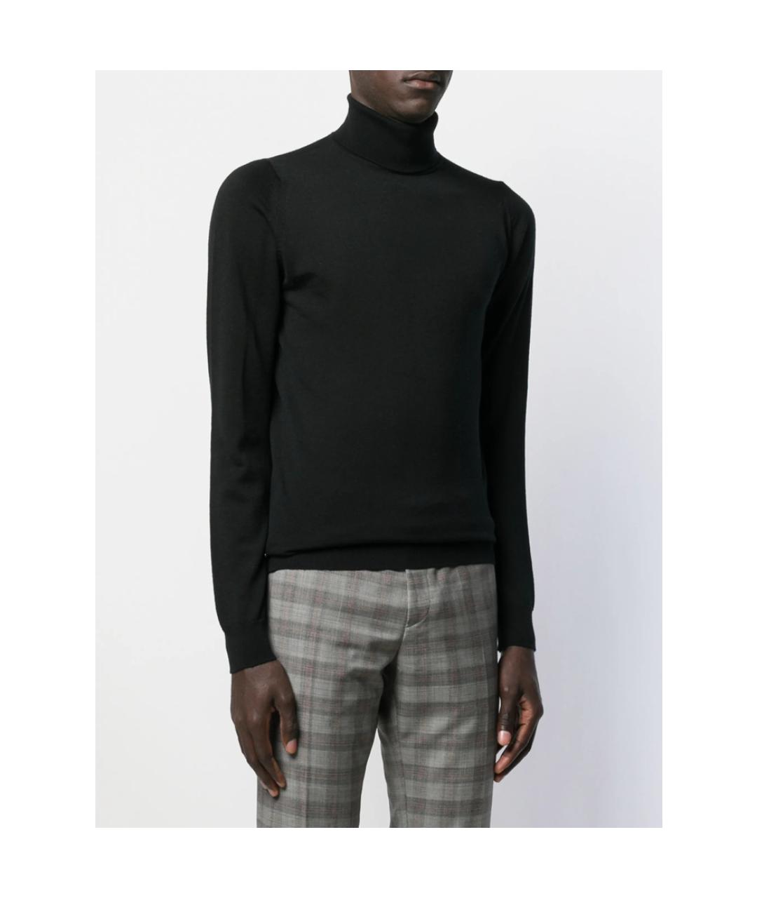 JOHN SMEDLEY Черная шерстяная водолазка, фото 4