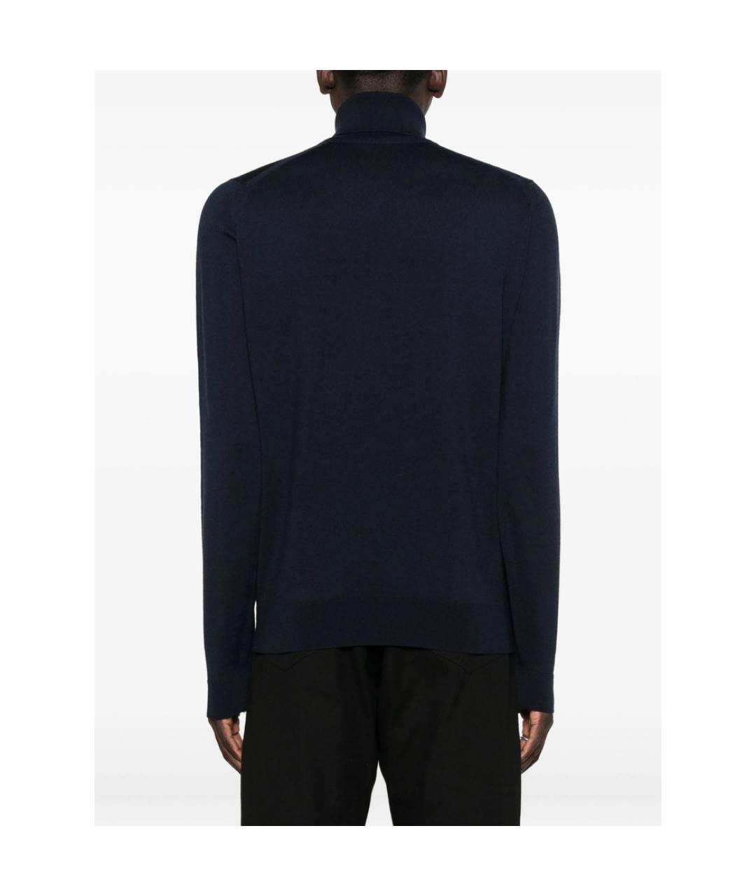 JOHN SMEDLEY Синяя шерстяная водолазка, фото 3