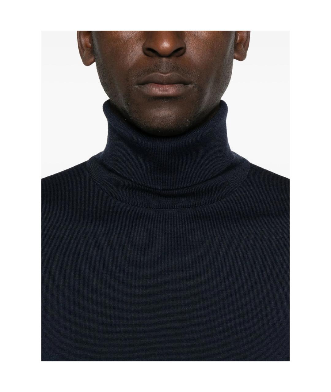 JOHN SMEDLEY Синяя шерстяная водолазка, фото 5