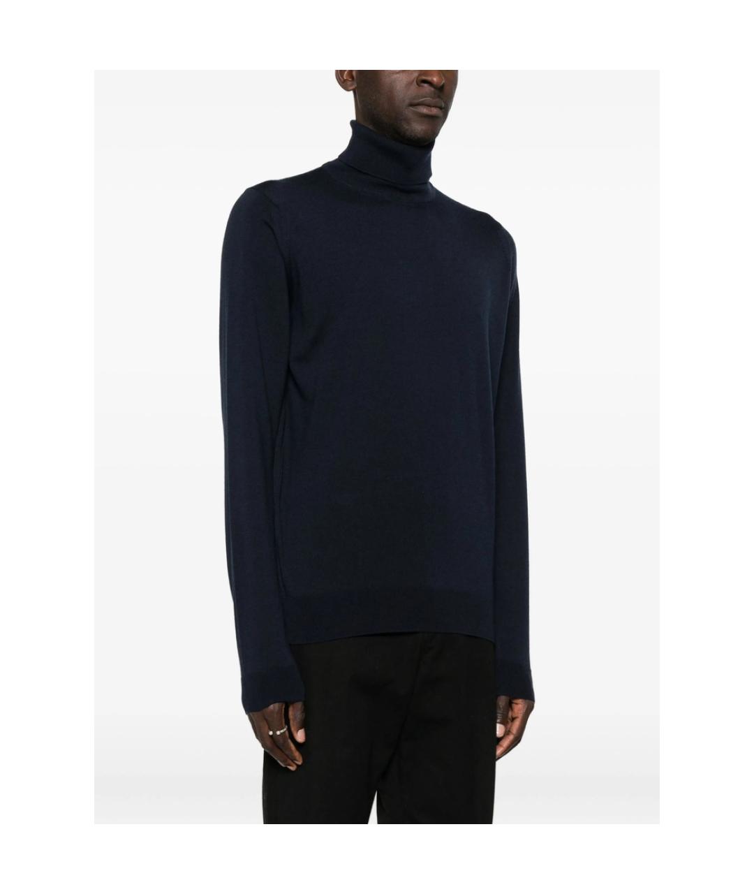 JOHN SMEDLEY Синяя шерстяная водолазка, фото 2
