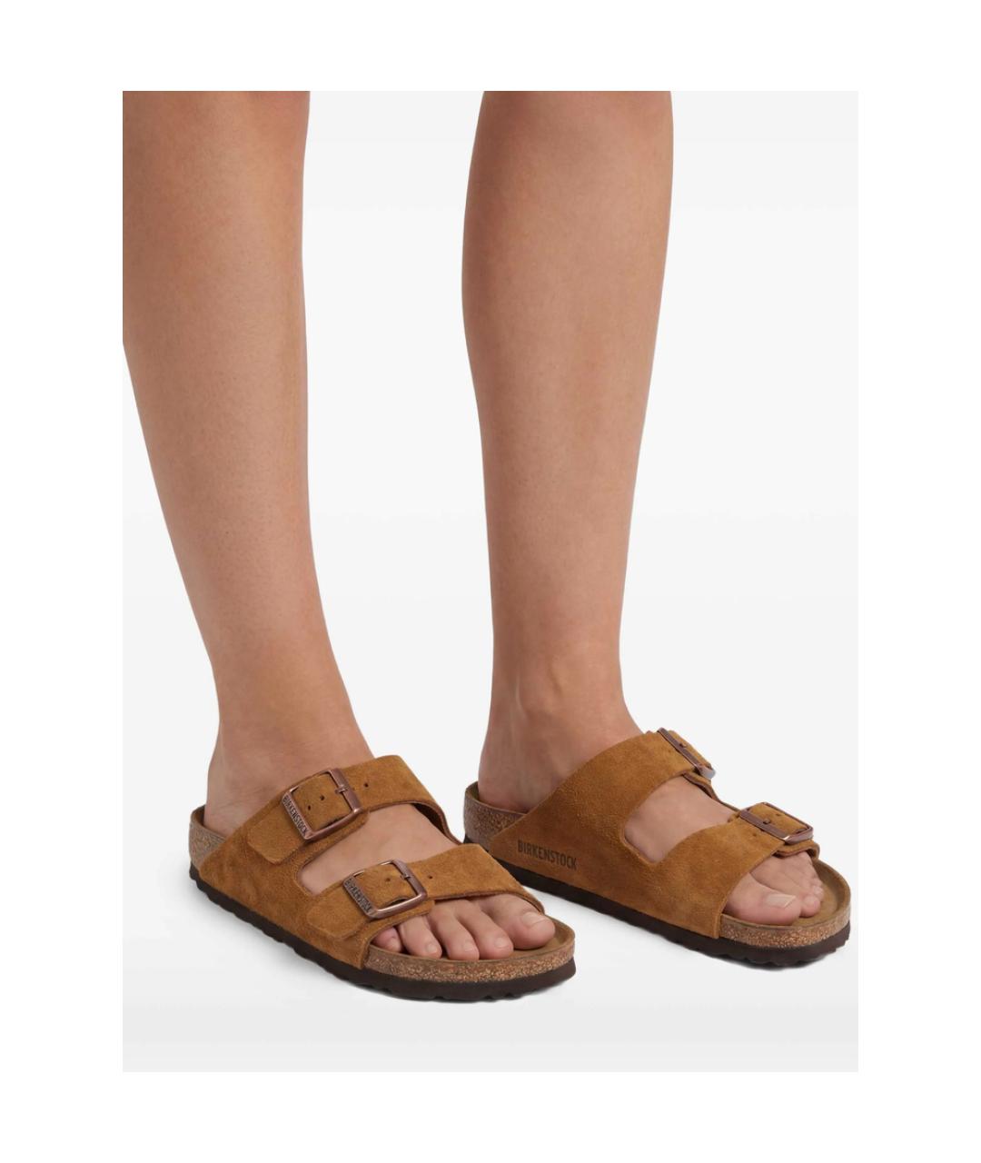 BIRKENSTOCK Коричневые замшевые сандалии, фото 5
