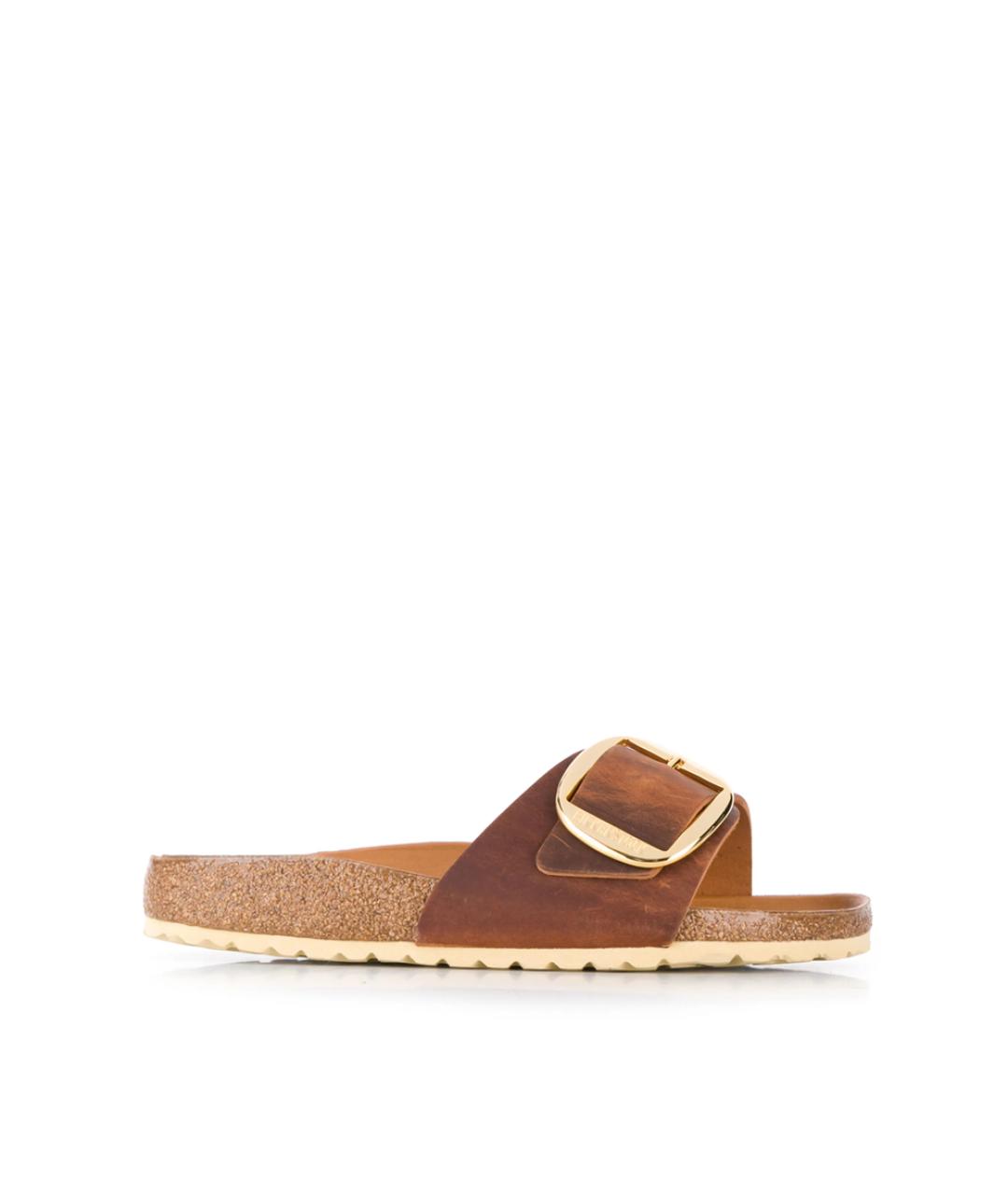 BIRKENSTOCK Коричневые кожаные сандалии, фото 1