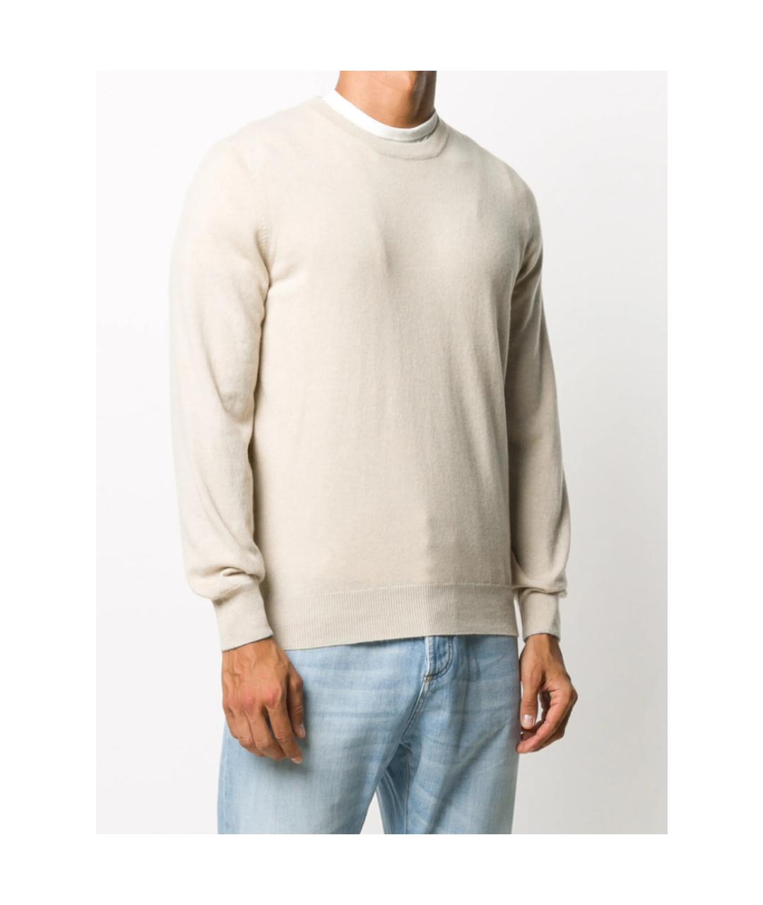 BRUNELLO CUCINELLI Бежевый кашемировый джемпер / свитер, фото 4