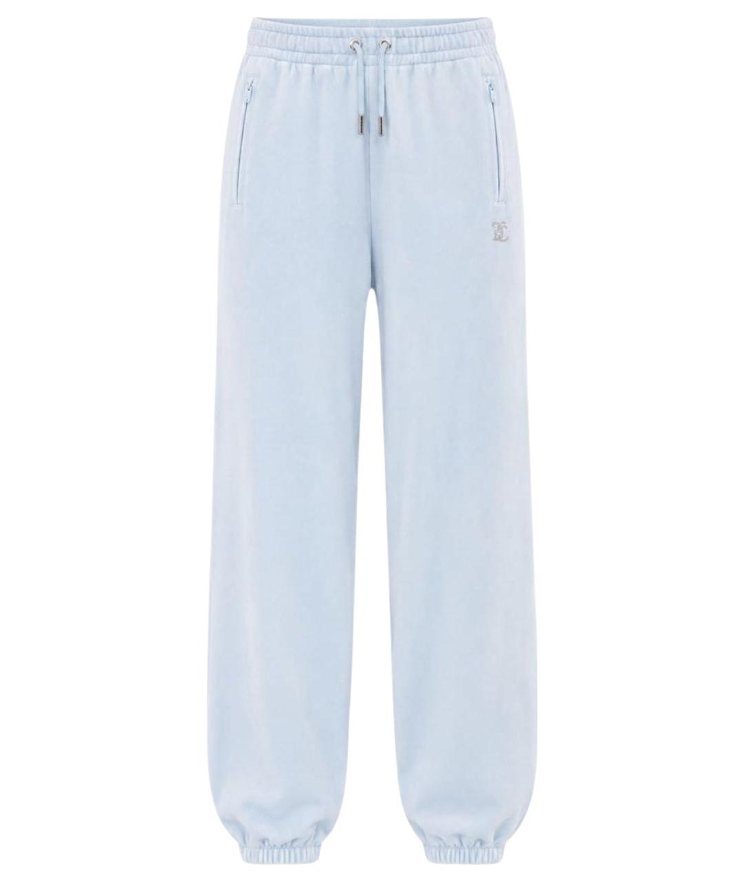 JUICY COUTURE Голубые велюровые брюки узкие, фото 1