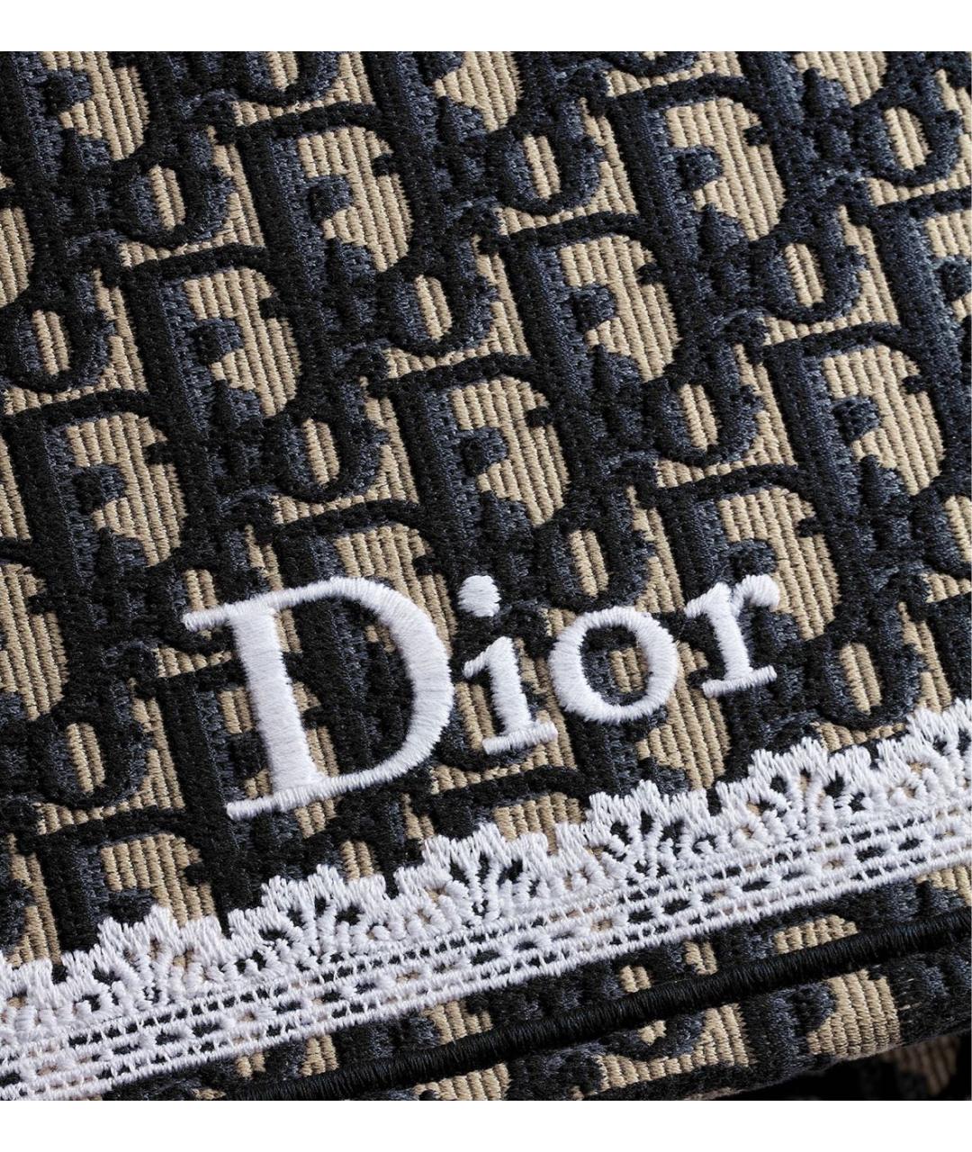 CHRISTIAN DIOR Темно-синяя сумка тоут из канвы, фото 4