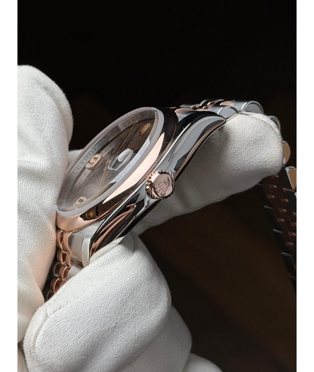 ROLEX Коричневые часы из розового золота, фото 4