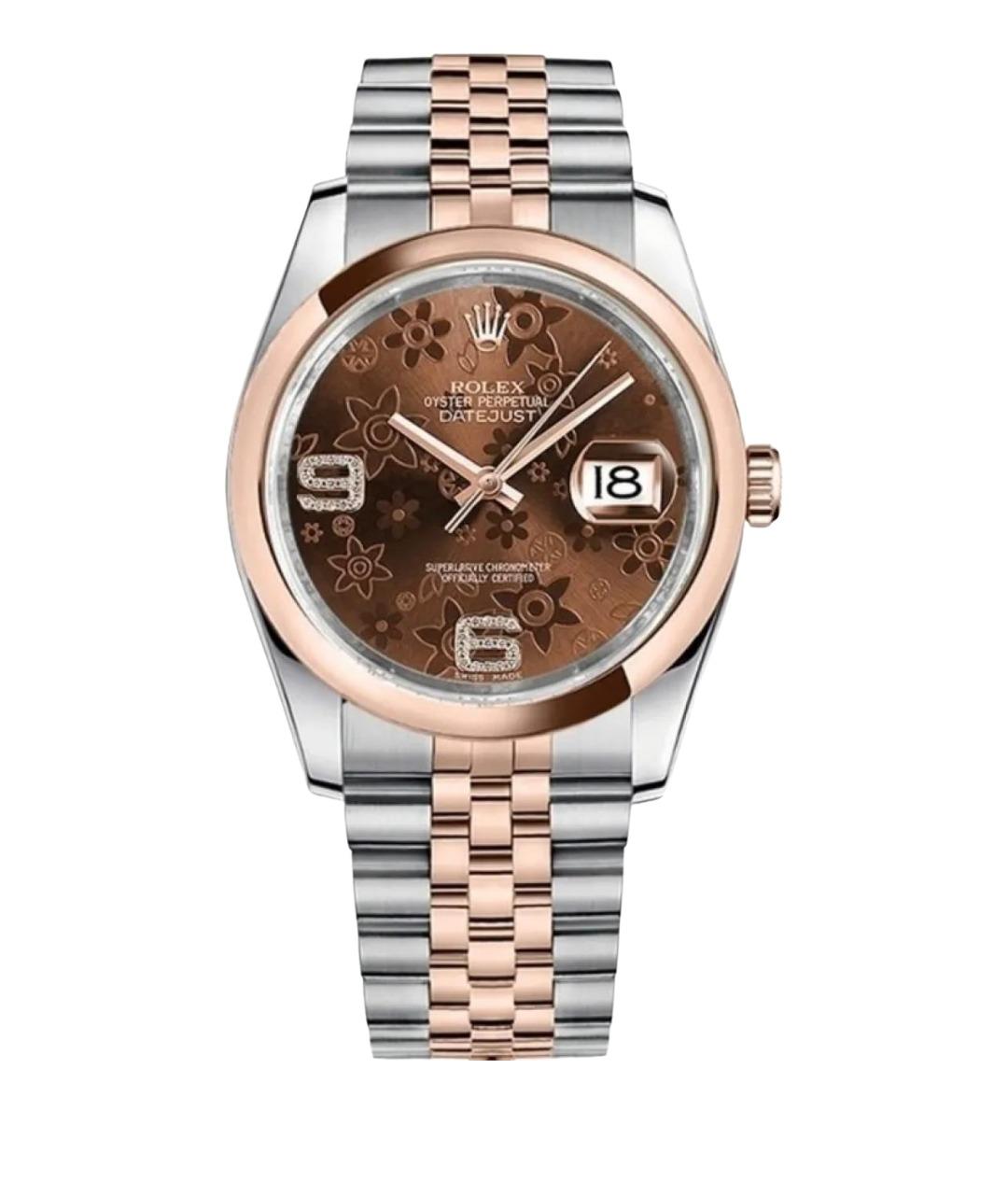ROLEX Коричневые часы из розового золота, фото 1