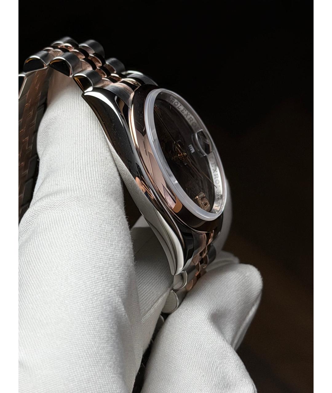 ROLEX Коричневые часы из розового золота, фото 5