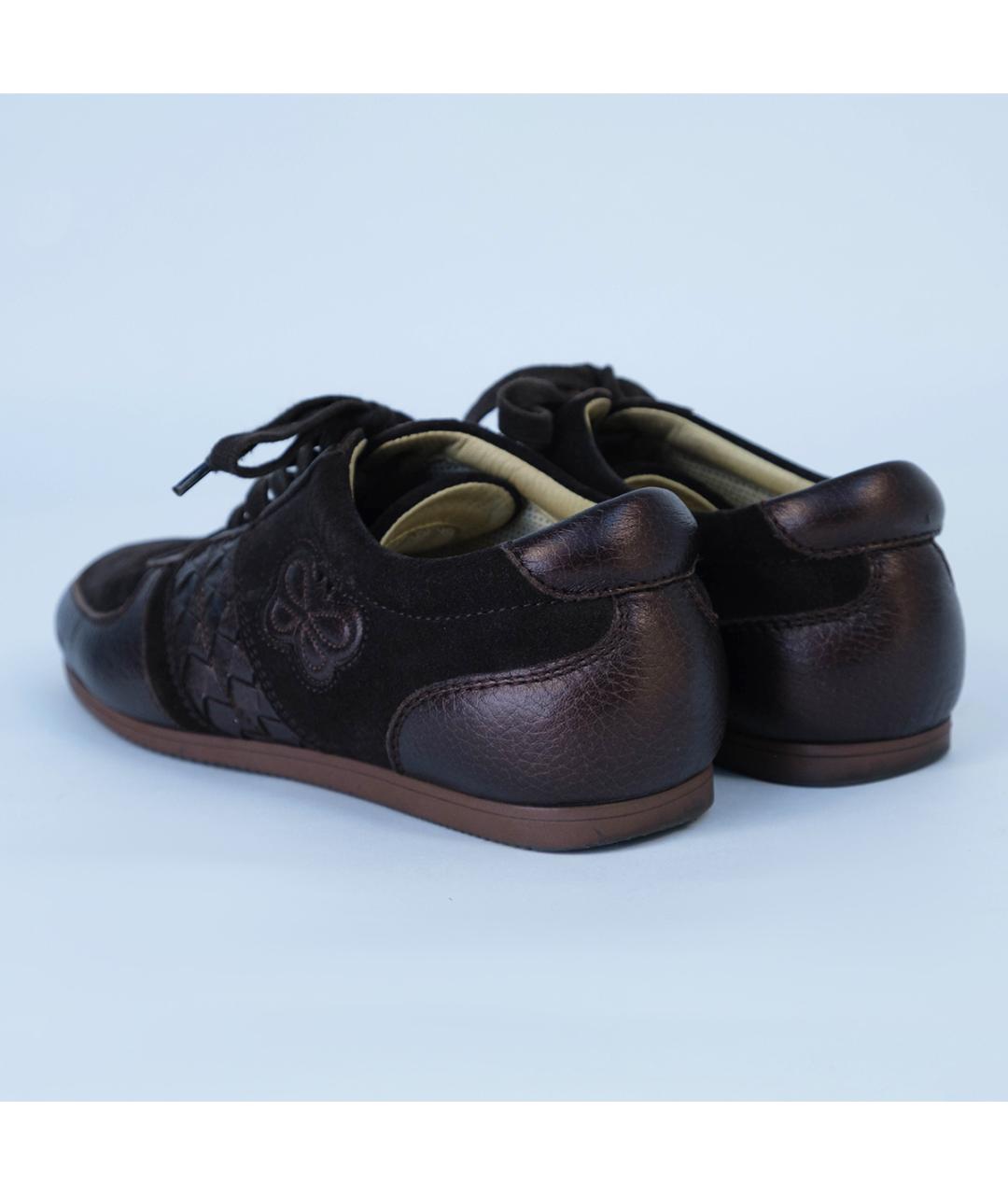 BOTTEGA VENETA Коричневые кожаные кеды, фото 7
