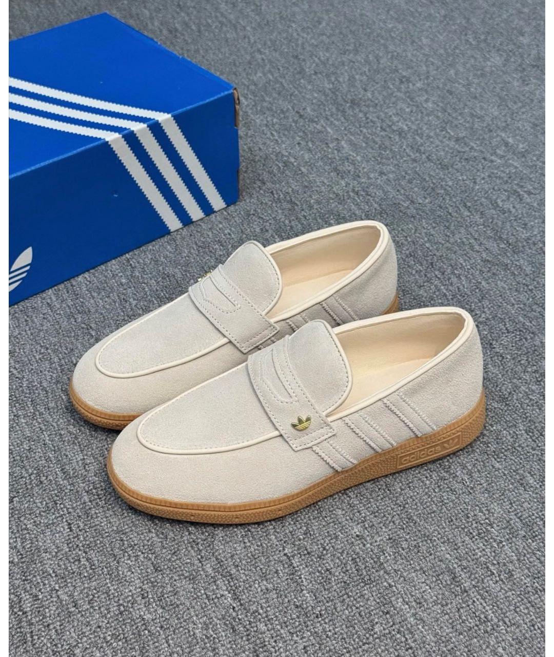 ADIDAS Бежевые замшевые лоферы, фото 5