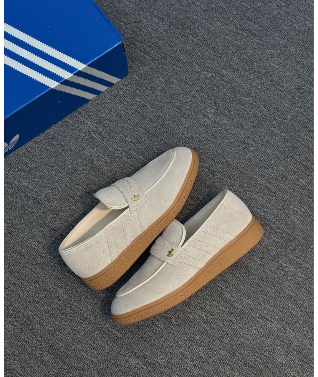 ADIDAS Бежевые замшевые лоферы, фото 6