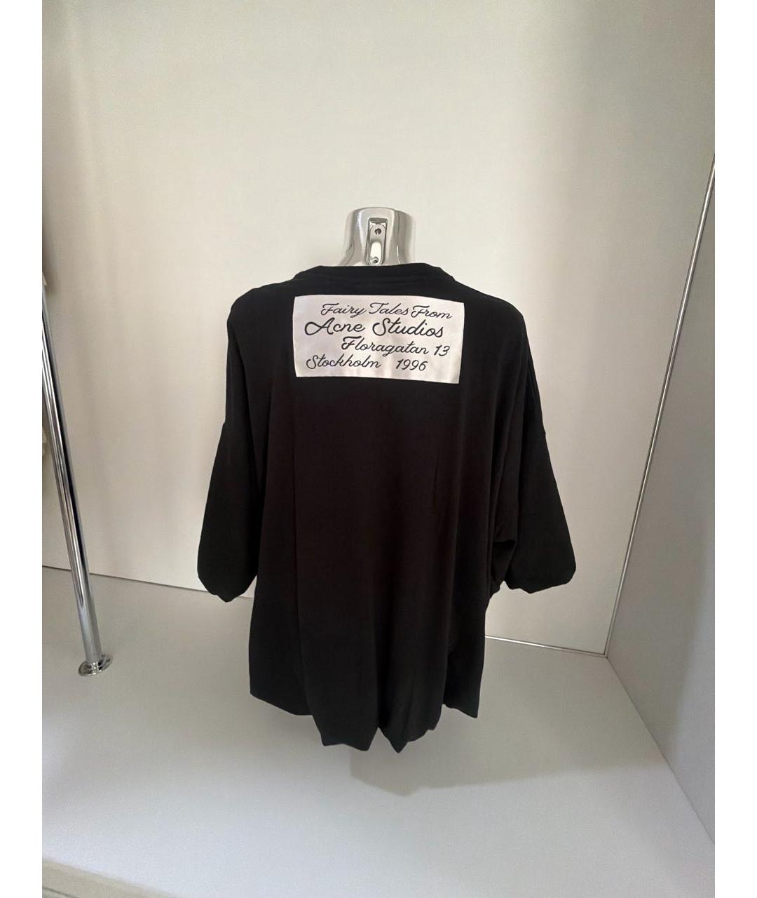 ACNE STUDIOS Черная хлопковая футболка, фото 2