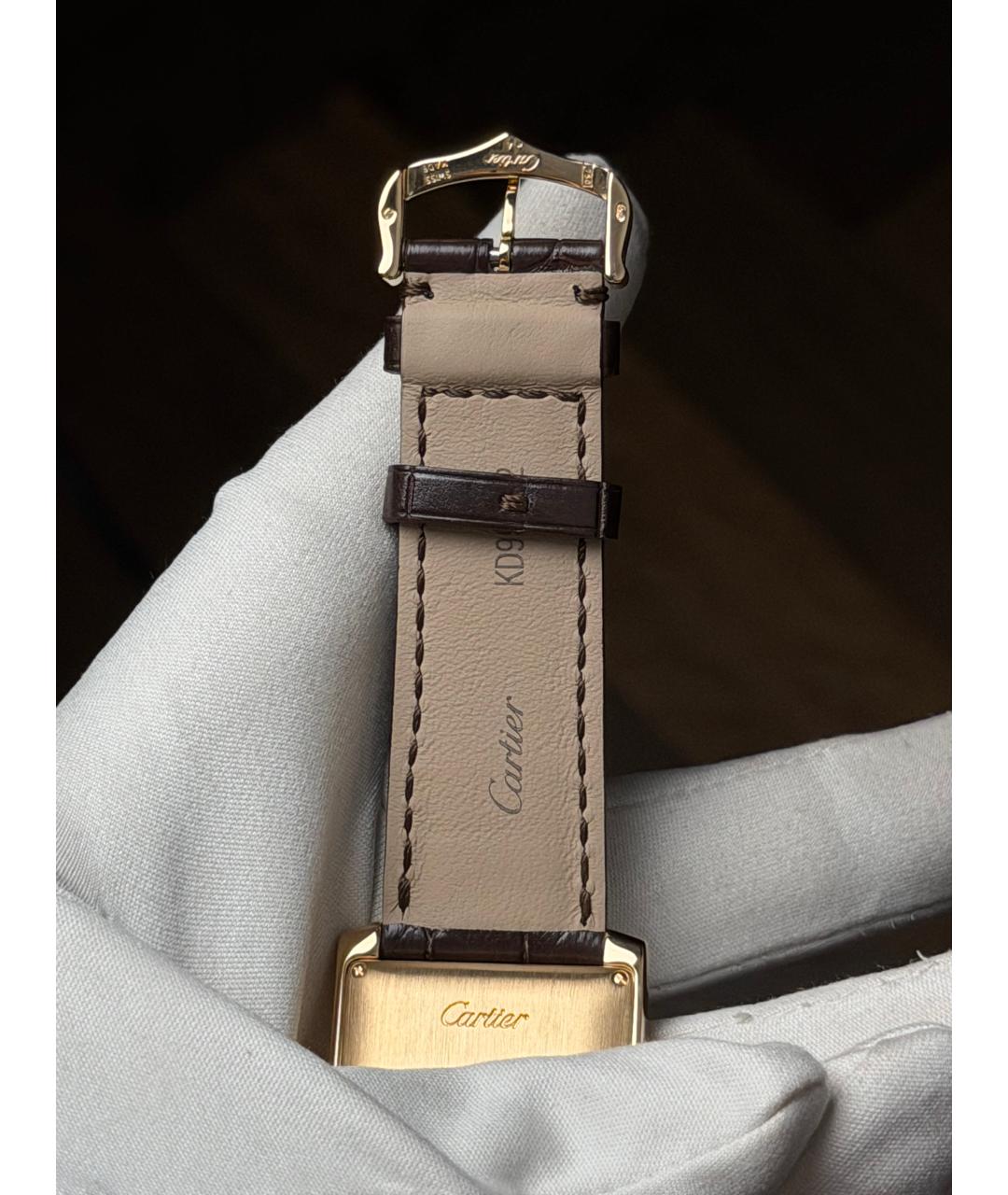 CARTIER Белые часы из желтого золота, фото 9