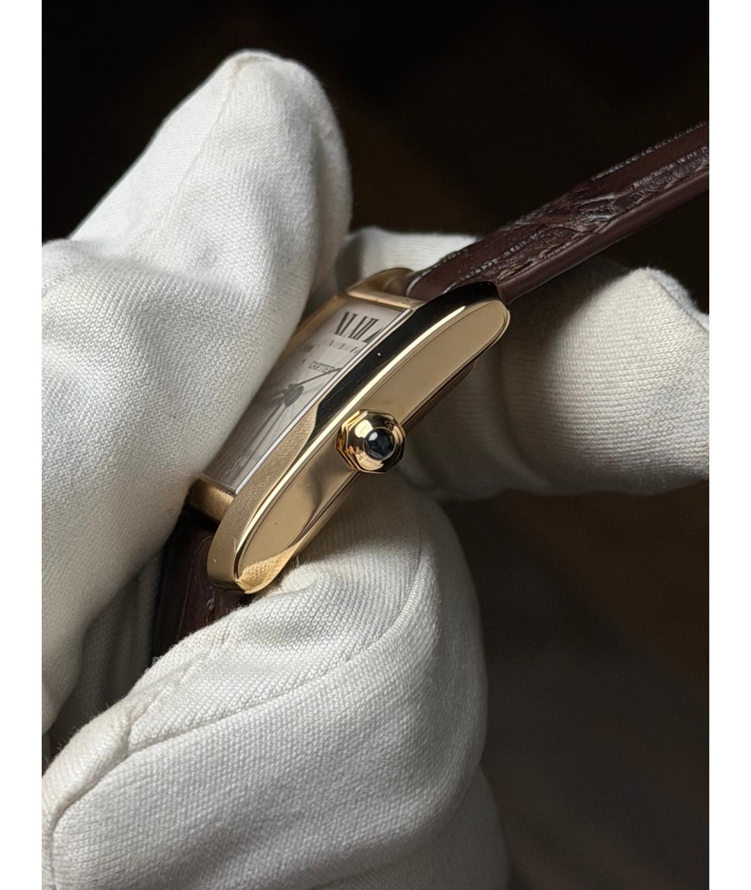 CARTIER Белые часы из желтого золота, фото 4