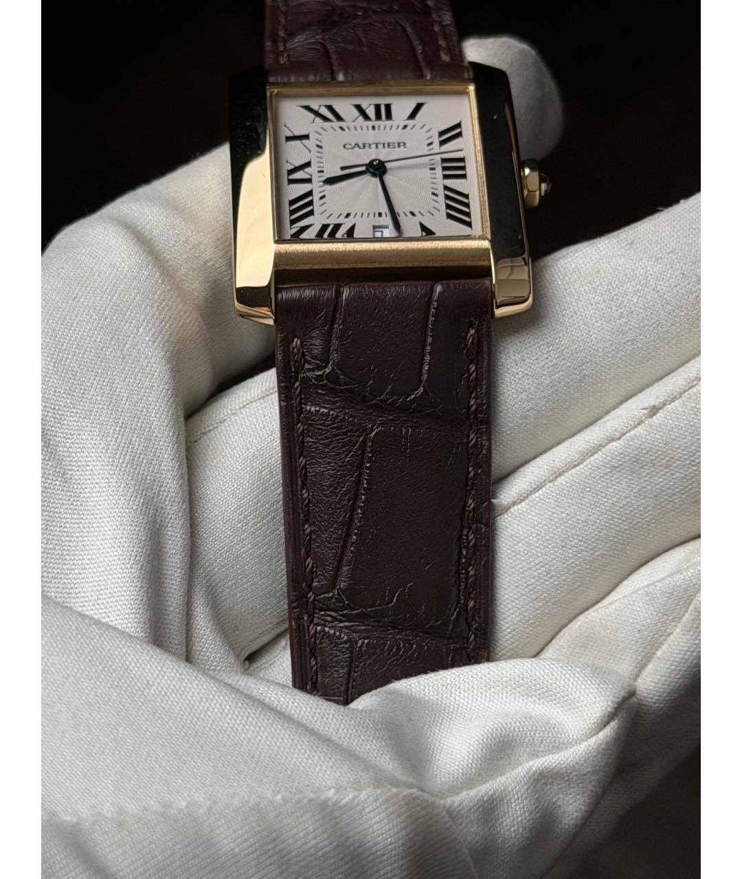 CARTIER Белые часы из желтого золота, фото 6