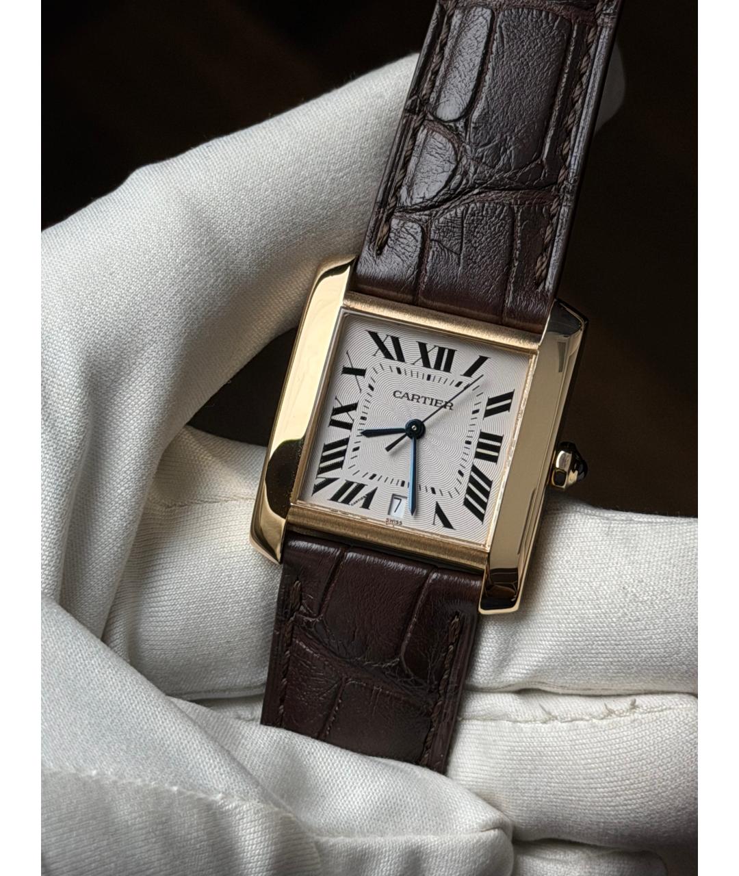 CARTIER Белые часы из желтого золота, фото 2