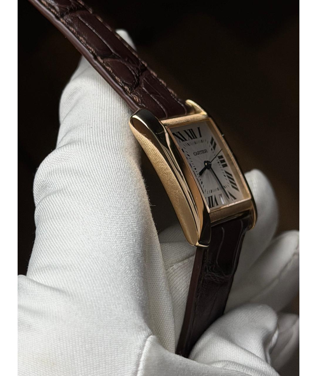 CARTIER Белые часы из желтого золота, фото 5