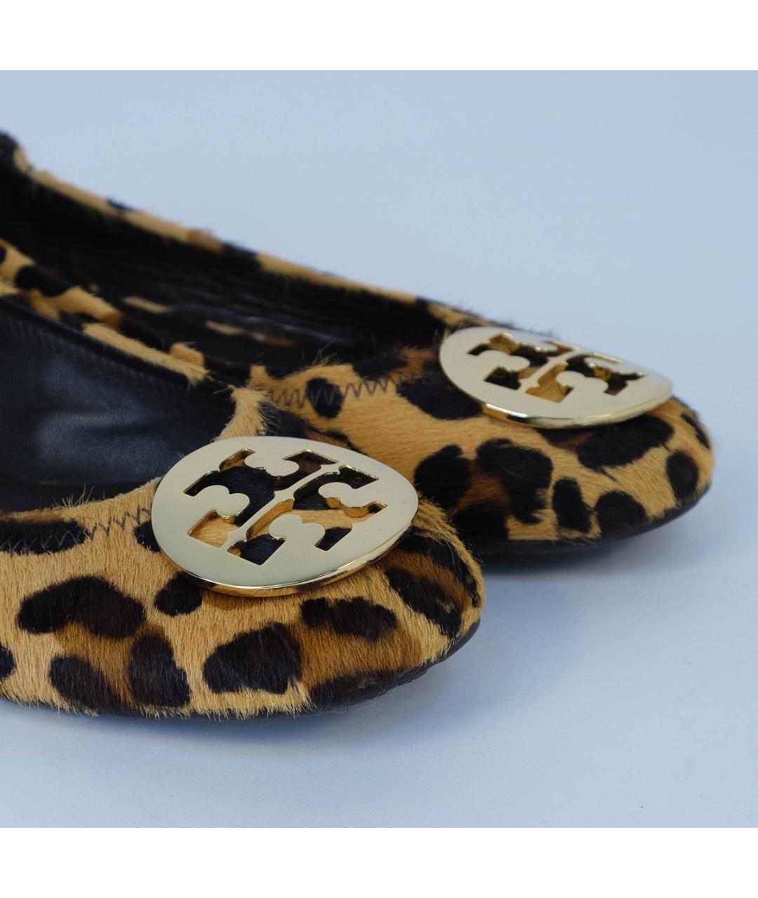 TORY BURCH Коричневые кожаные балетки, фото 4