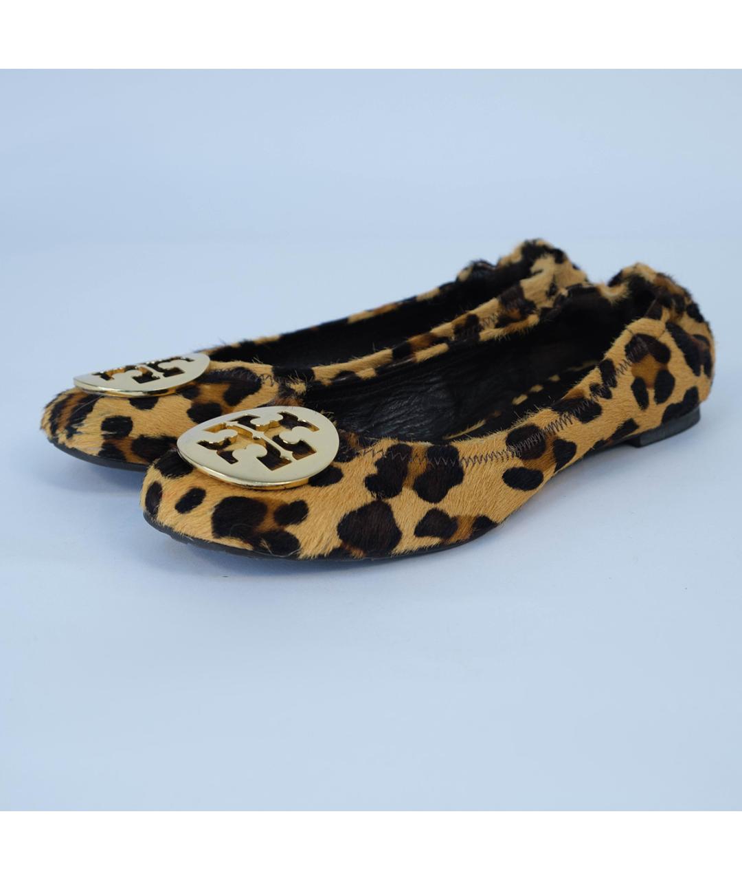 TORY BURCH Коричневые кожаные балетки, фото 3