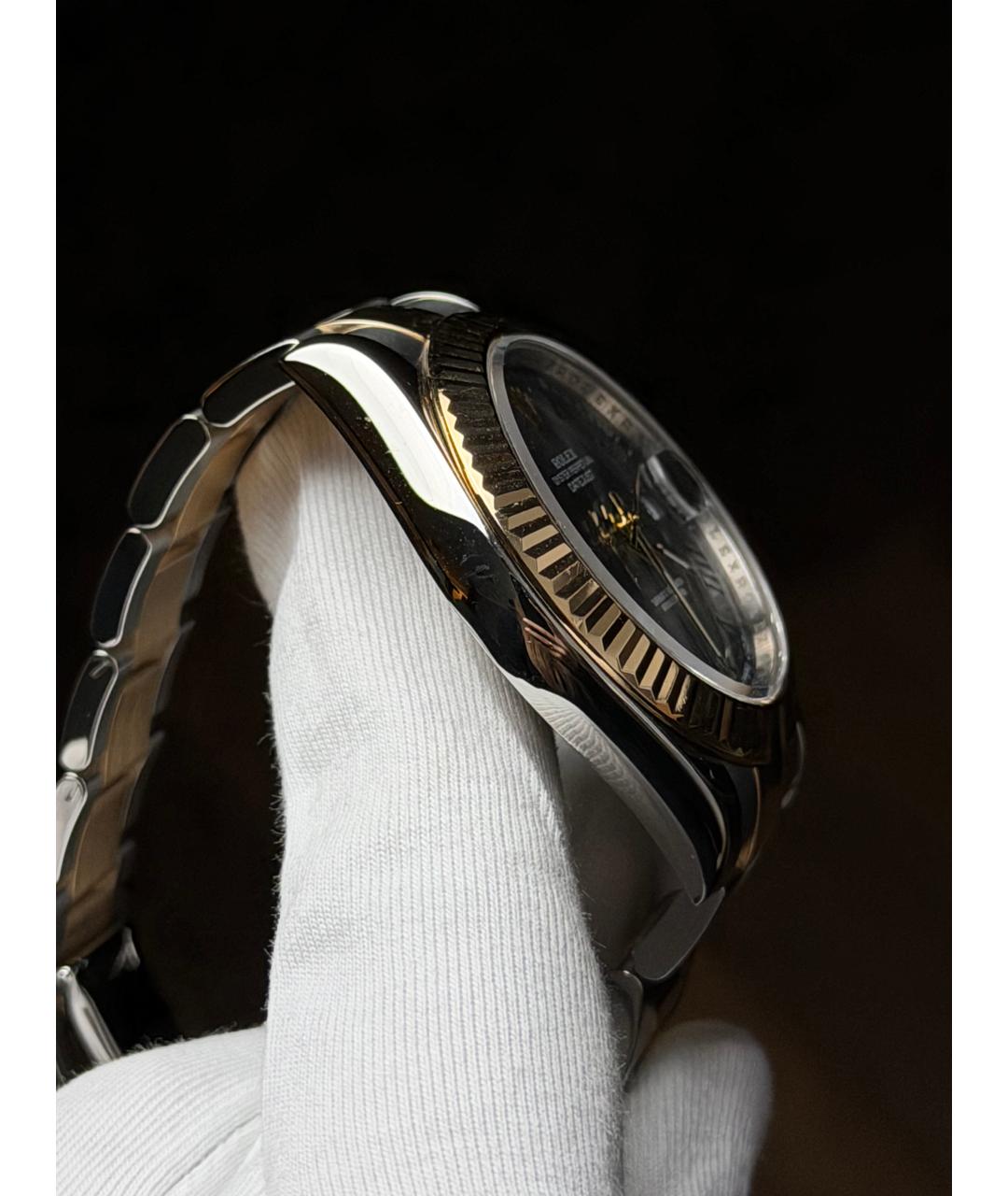 ROLEX Серые часы из желтого золота, фото 6