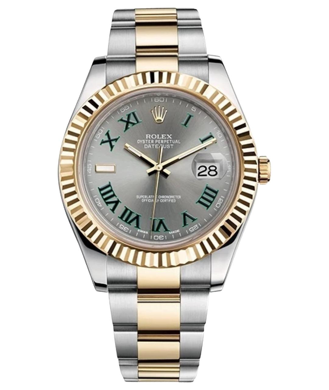 ROLEX Серые часы из желтого золота, фото 1