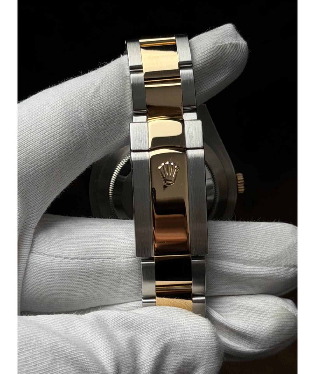 ROLEX Серые часы из желтого золота, фото 9
