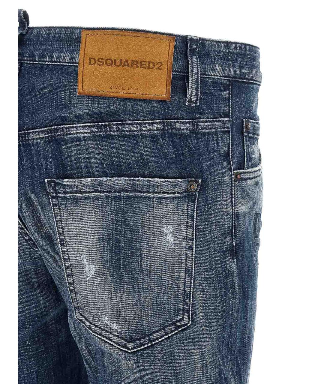 DSQUARED2 Синие хлопко-эластановые джинсы скинни, фото 4