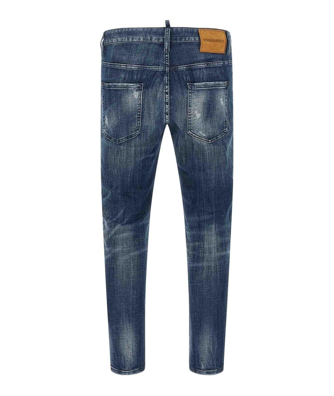 DSQUARED2 Синие хлопко-эластановые джинсы скинни, фото 2