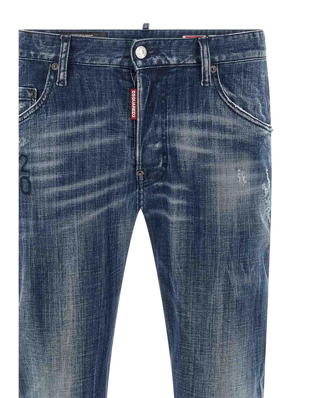 DSQUARED2 Синие хлопко-эластановые джинсы скинни, фото 3