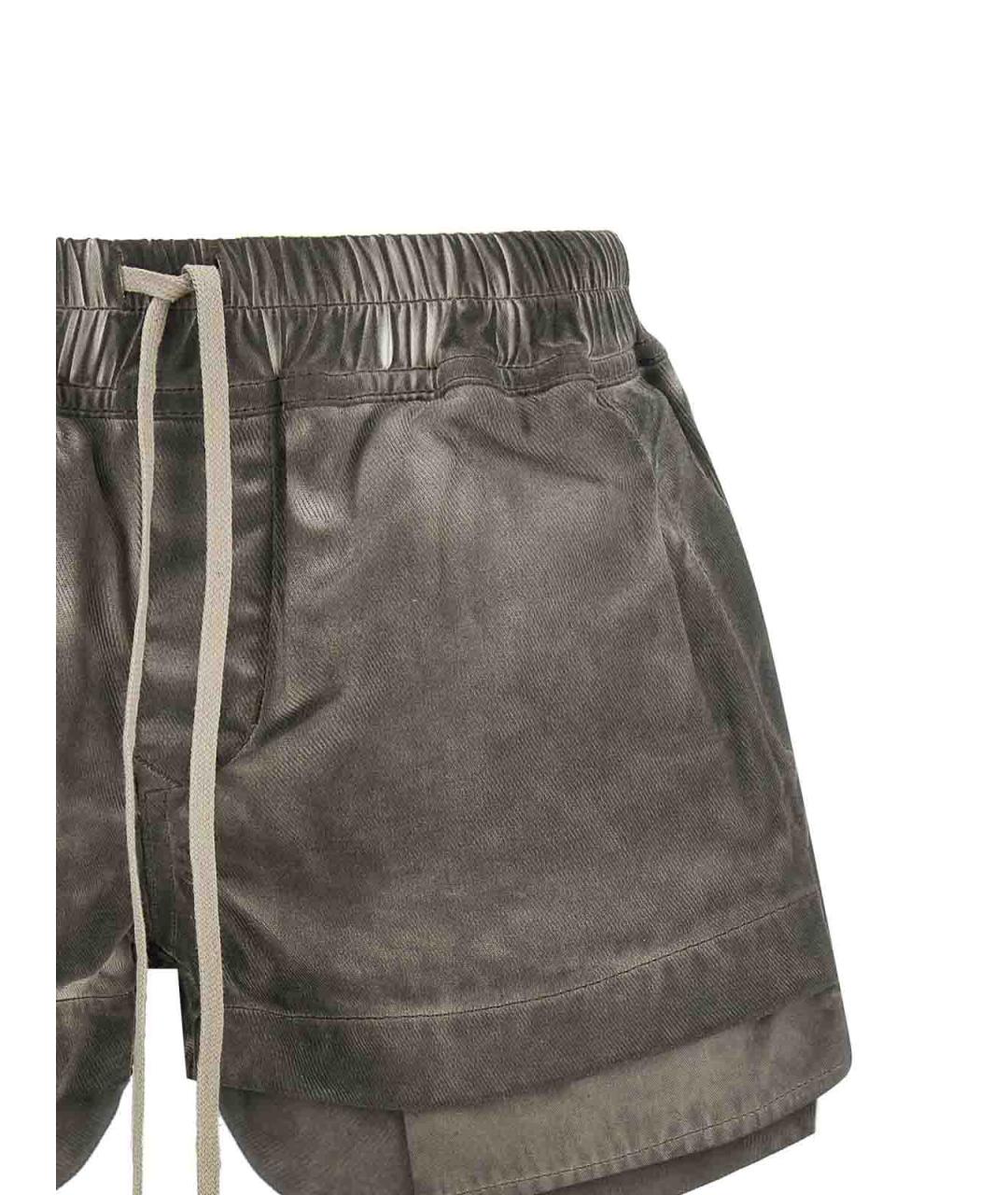 RICK OWENS DRKSHDW Серые хлопковые шорты, фото 3