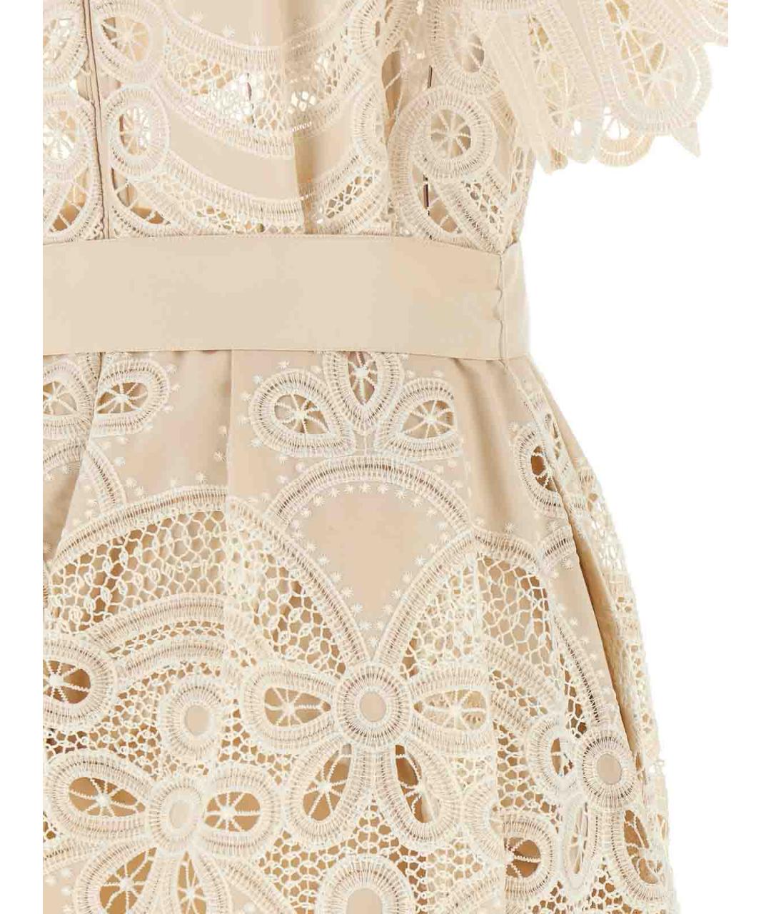 ELIE SAAB Бежевое полиэстеровое повседневное платье, фото 4