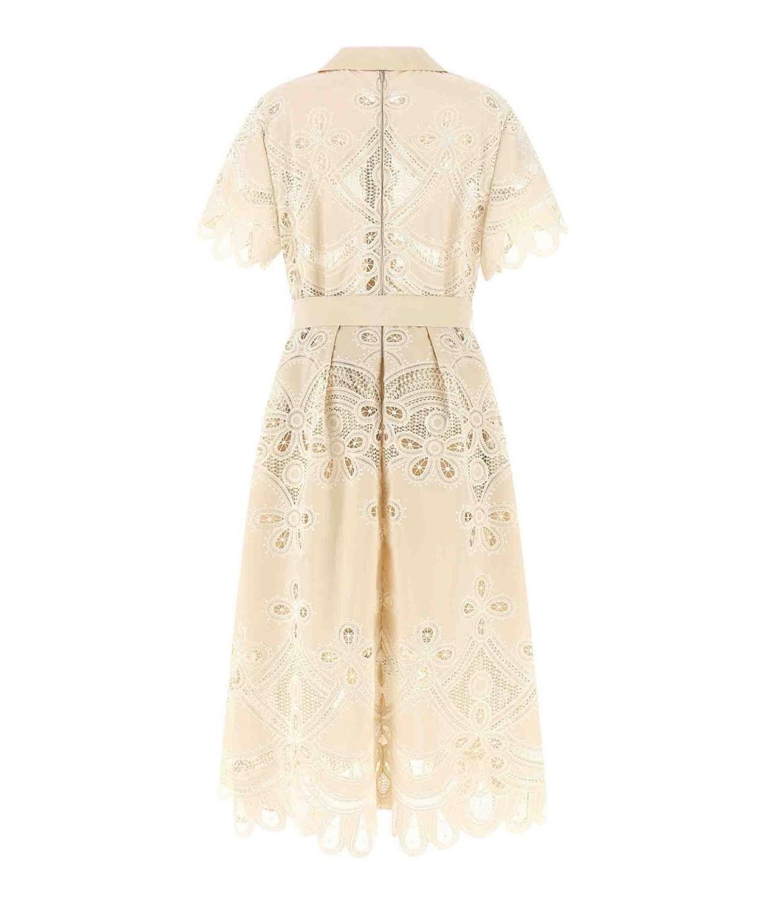 ELIE SAAB Бежевое полиэстеровое повседневное платье, фото 2
