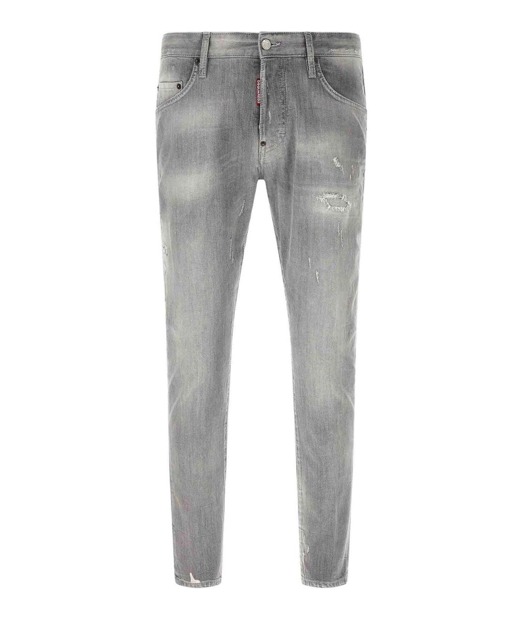 DSQUARED2 Серые хлопковые прямые джинсы, фото 1