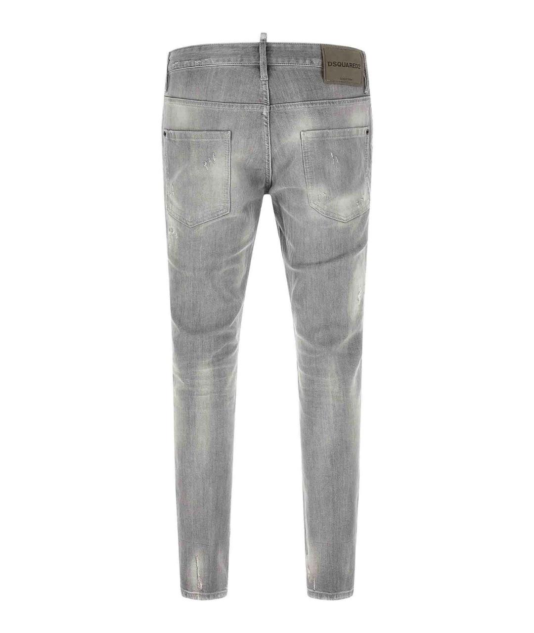 DSQUARED2 Серые хлопковые прямые джинсы, фото 2
