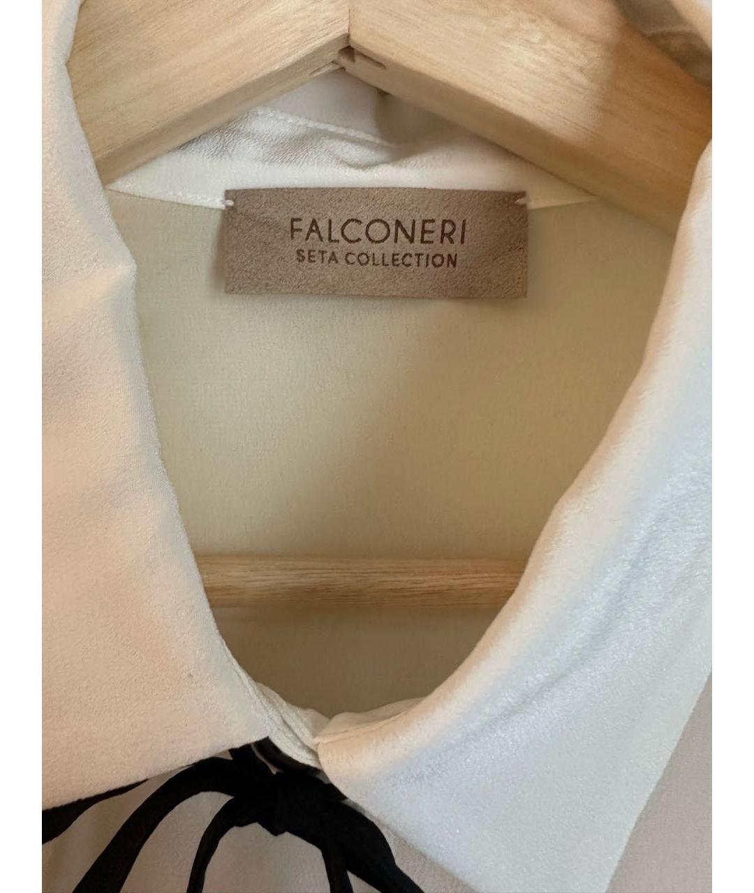 FALCONERI Белая шелковая блузы, фото 3