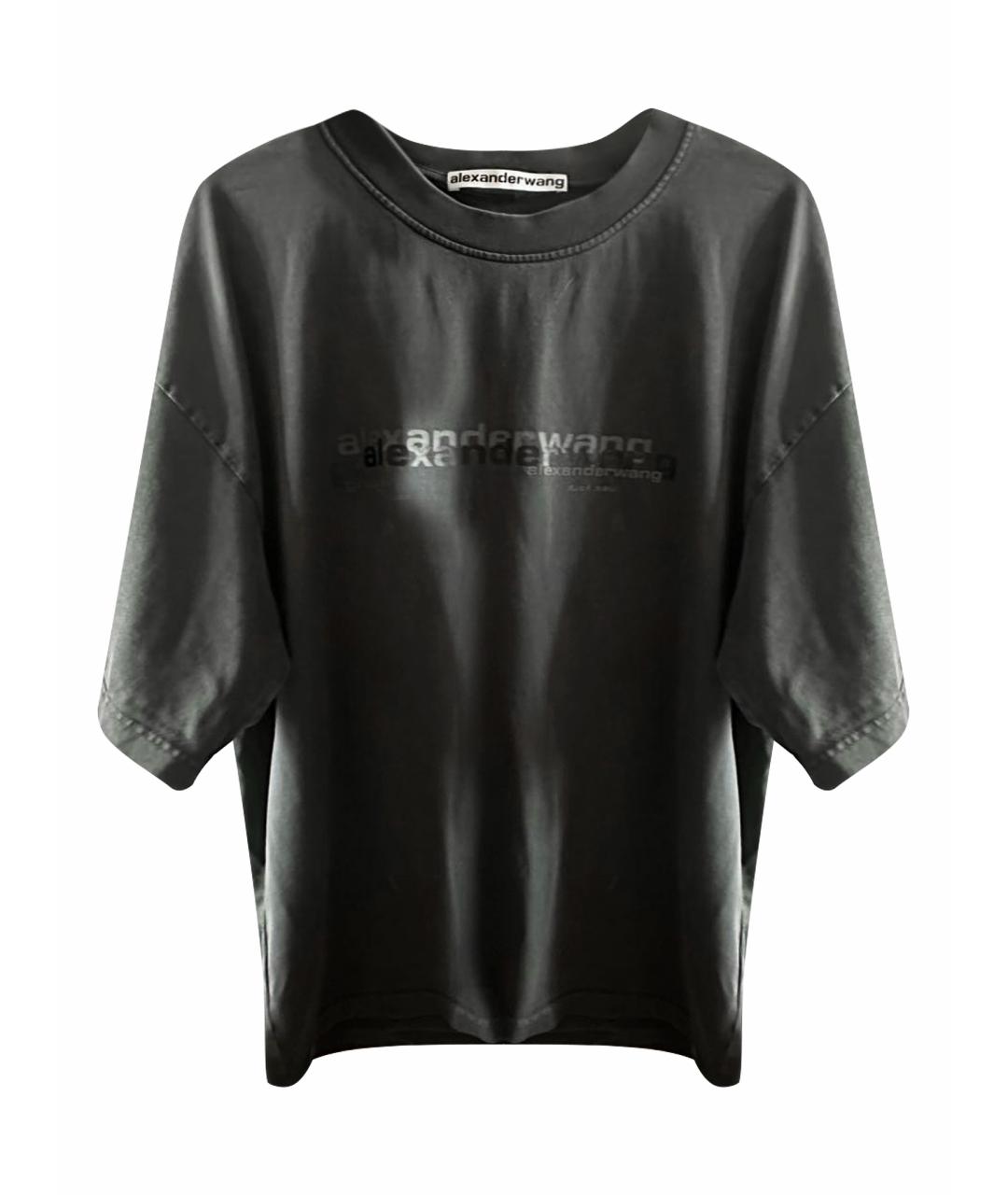 ALEXANDER WANG Серая хлопковая футболка, фото 1
