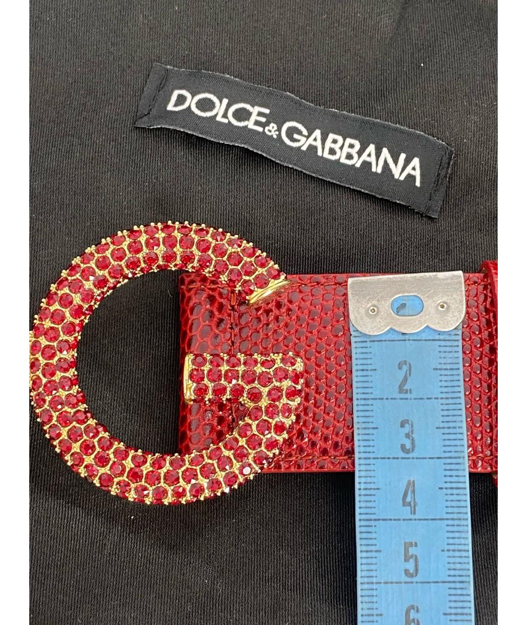 DOLCE&GABBANA Бордовый кожаный ремень, фото 7