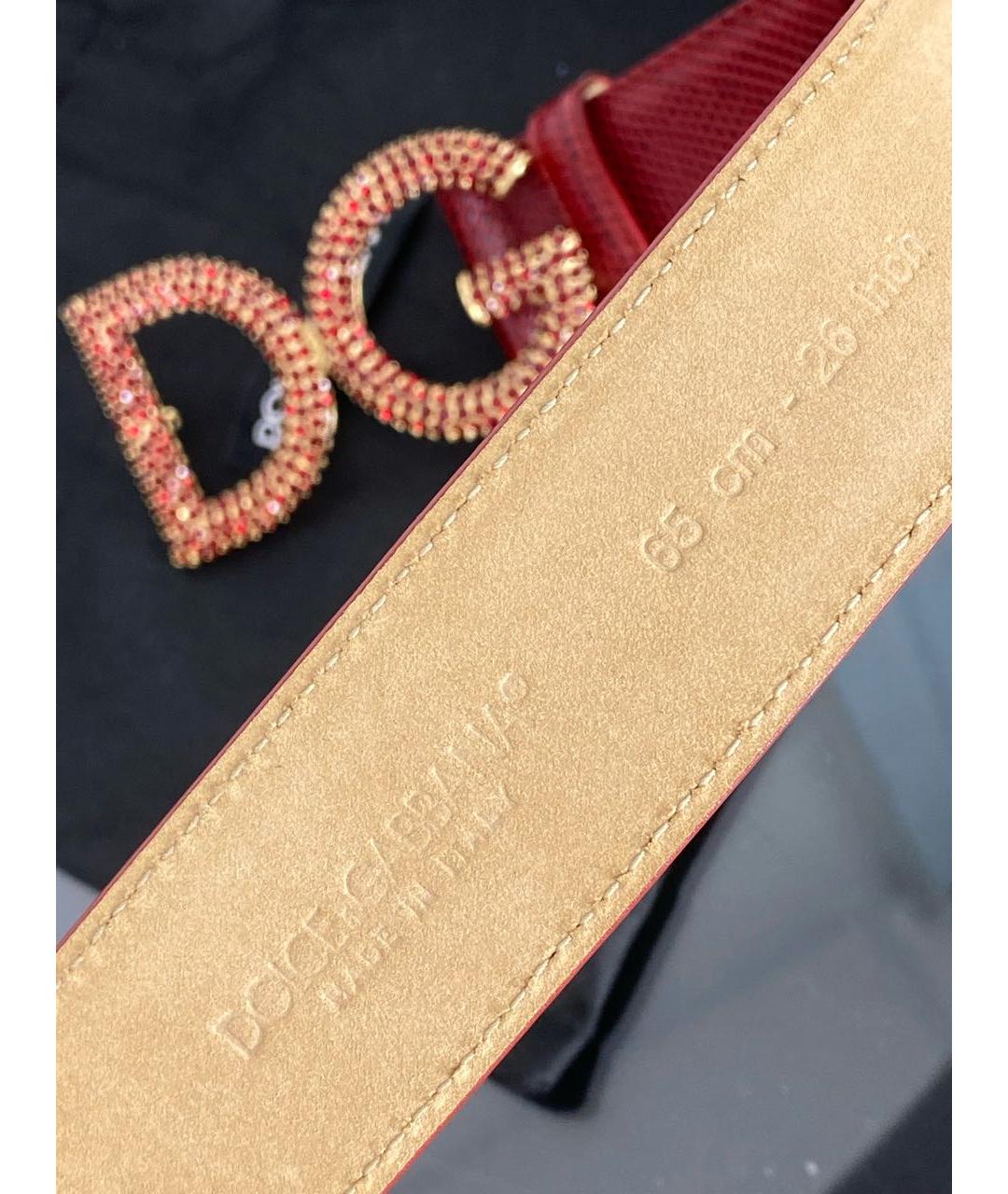 DOLCE&GABBANA Бордовый кожаный ремень, фото 3
