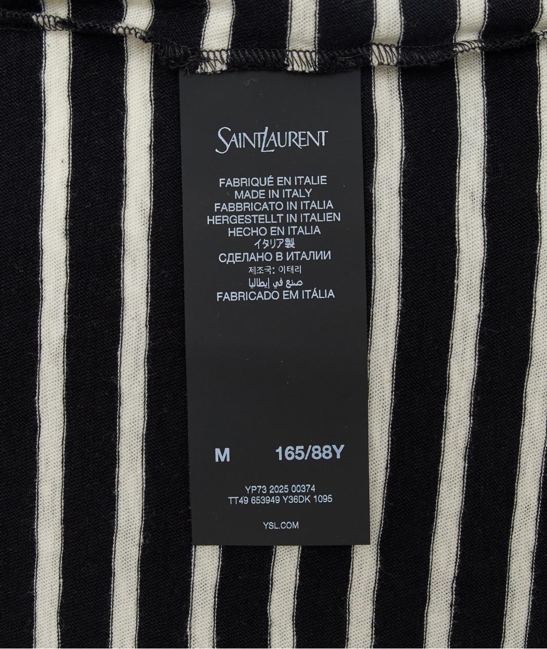 SAINT LAURENT Черная хлопковая футболка, фото 5
